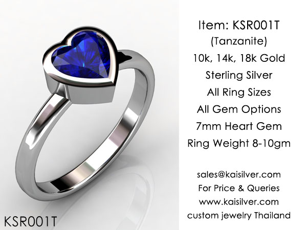 tanzanite heart ring