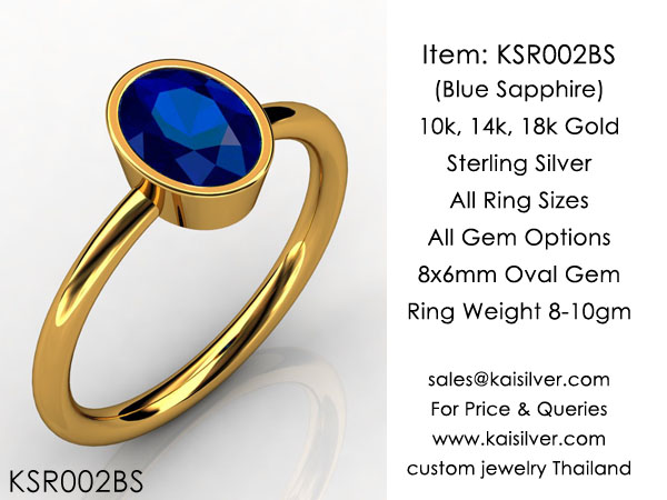 sapphire gemstone ring gold or silver