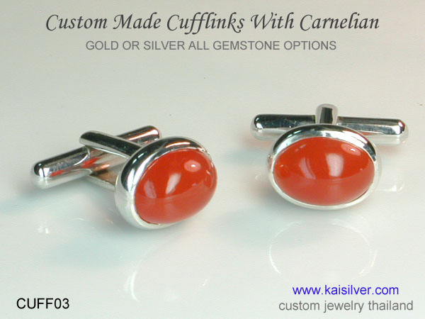 carnelian cufflinks gold or silver