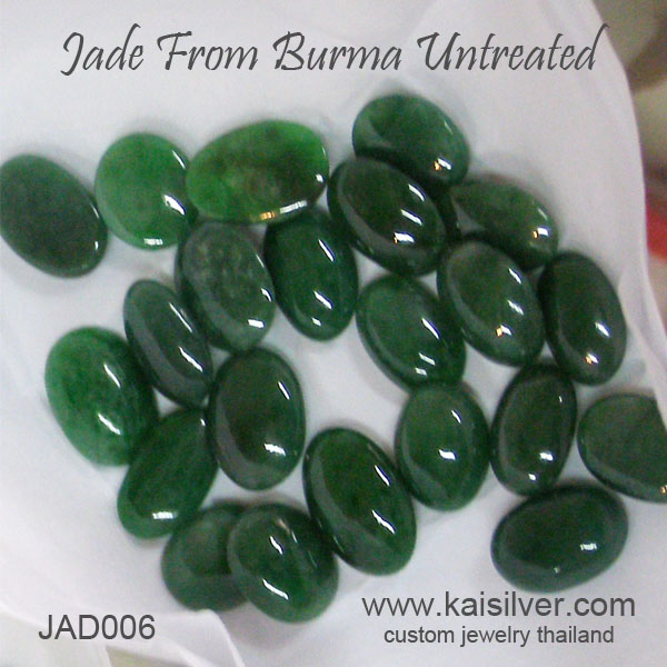 untreated green jade gemstones