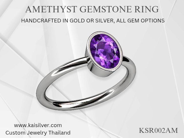 amethyst silver or gold ring