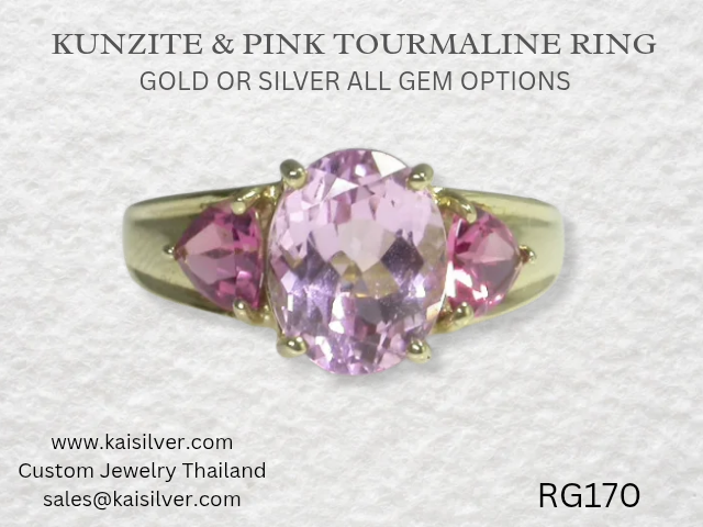 rg170 ring with kunzite gemstone