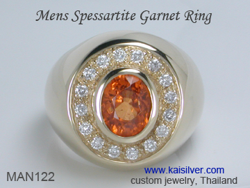 spessartite ring for men