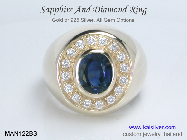 ring with sapphire custom made