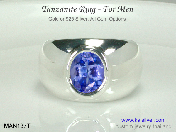 tanzanite men's rings 