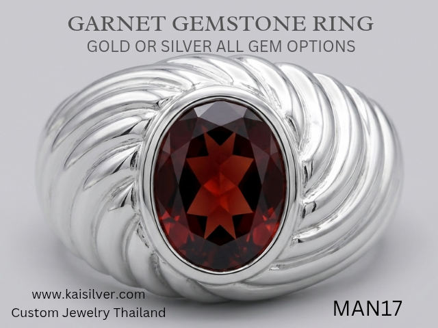 men's ring made to order with garnet