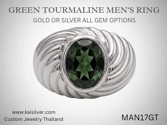 men's ring with tourmaline
