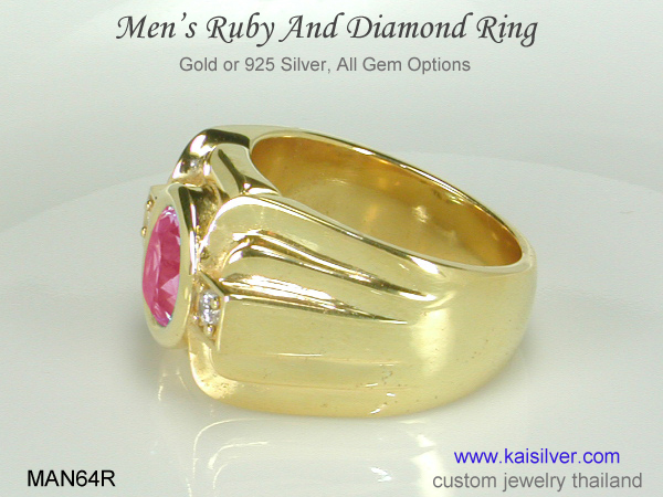 mens ruby gemstone ring