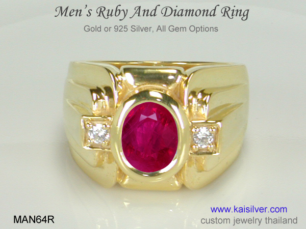 ruby ring for men gold or silver