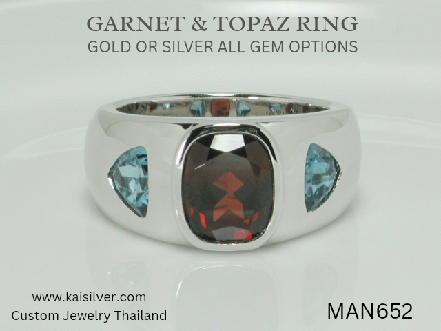 topaz and garnet ring
