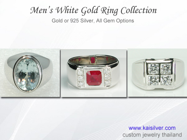 men's white gold rings