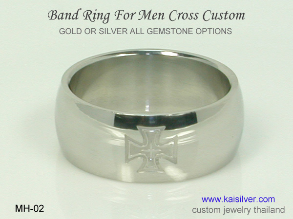 wedding band ring for men cross