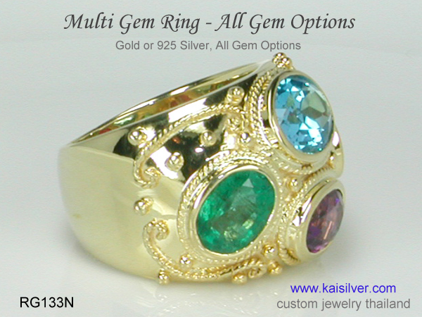 big gemstone ring custom