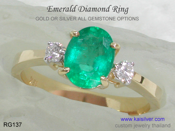 custom made emerald gold ring