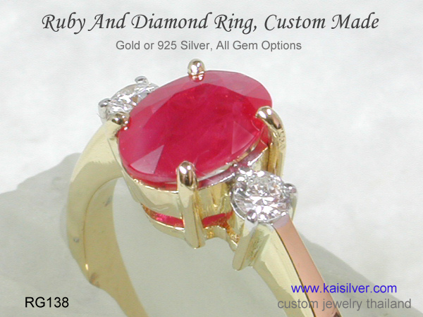 ring with ruby gemstone custom