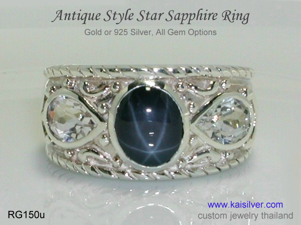 antique style silver ring
