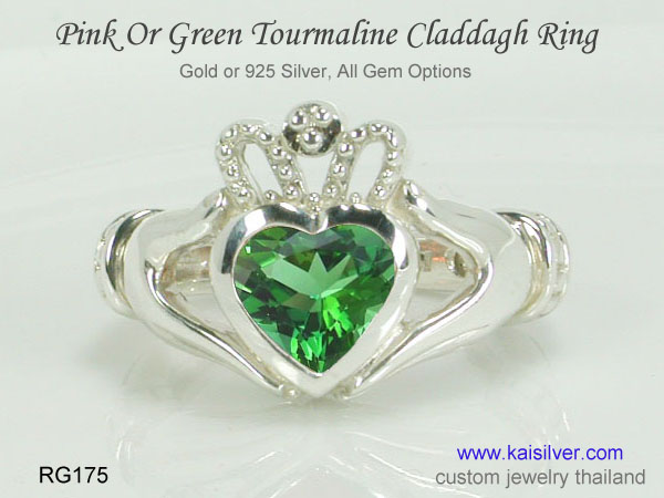 gemstone claddagh ring