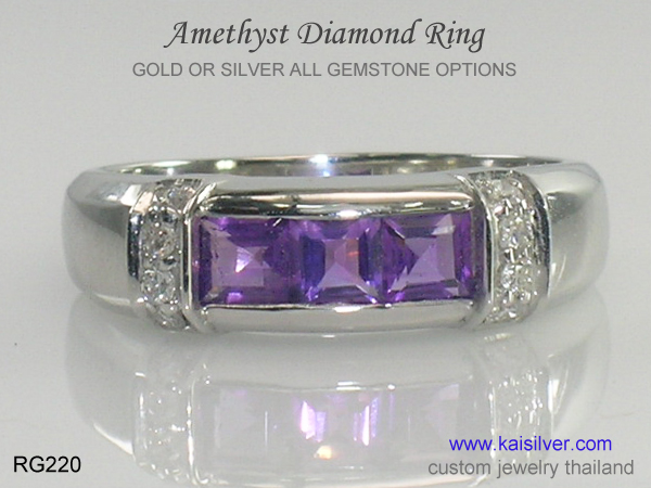 gemstone band ring for men