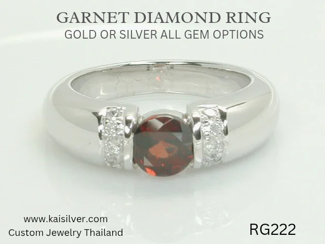 garnet diamond engagement ring