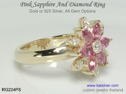 pink sapphire diamond ring