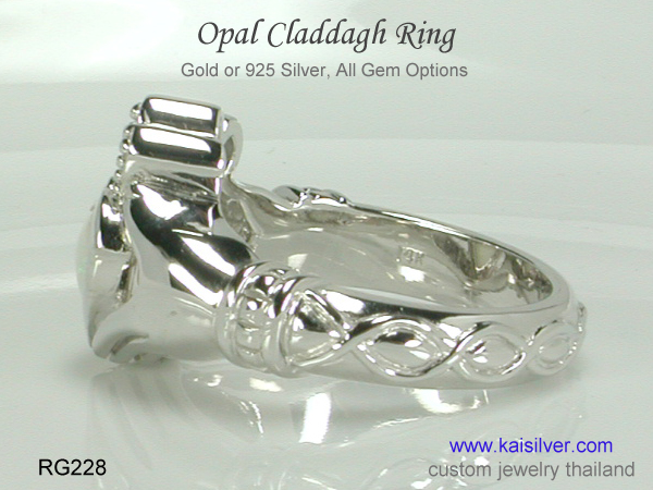 claddagh gemstone ring 