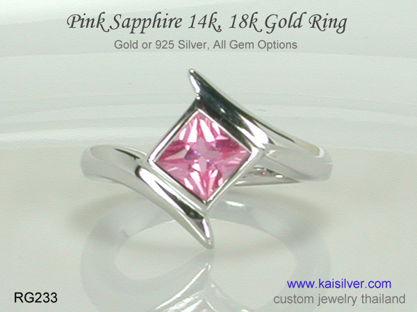 promise ring square gem