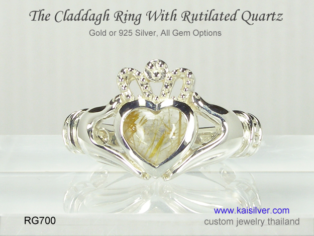 claddah gemstone ring rutilated quartz