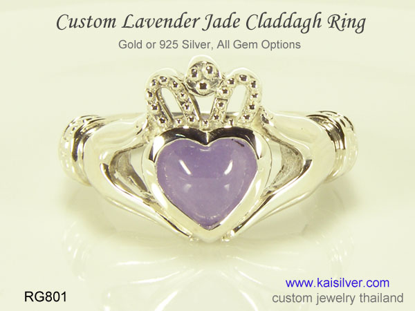 jade claddagh ring 